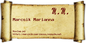 Marcsik Marianna névjegykártya